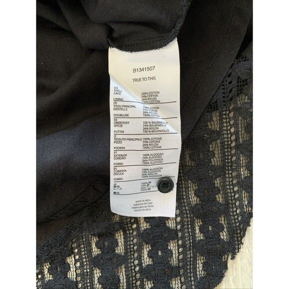 New Volcom Lace Accent Shift Dress Cotton Gauze Black Size XS - Picture 13 of 16